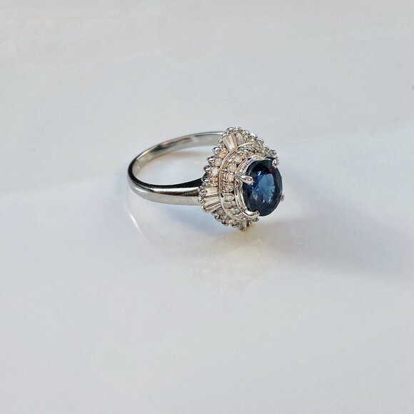 Platinum 2ct GIA Unheated Thai Sapphire and Diamond Ring - Picture 3 of 7